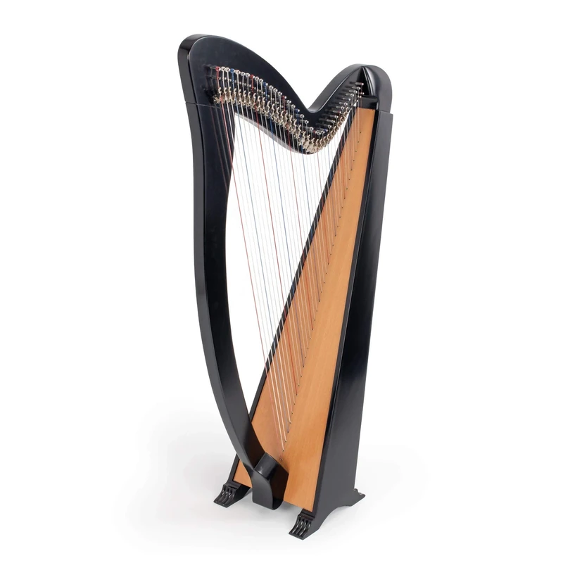 MMX HX36BK celtic harp in black - 36 strings, Matt black