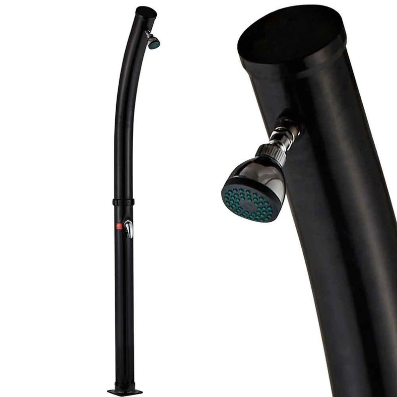 BAKAJI Solar Shower for Garden Outdoor Swimming Pool Camping Tank 20 Litres with Adjustable Shower Head Hot Water Mixer Garden Hose Connection Size 214 x 11.5 x 11.5 cm