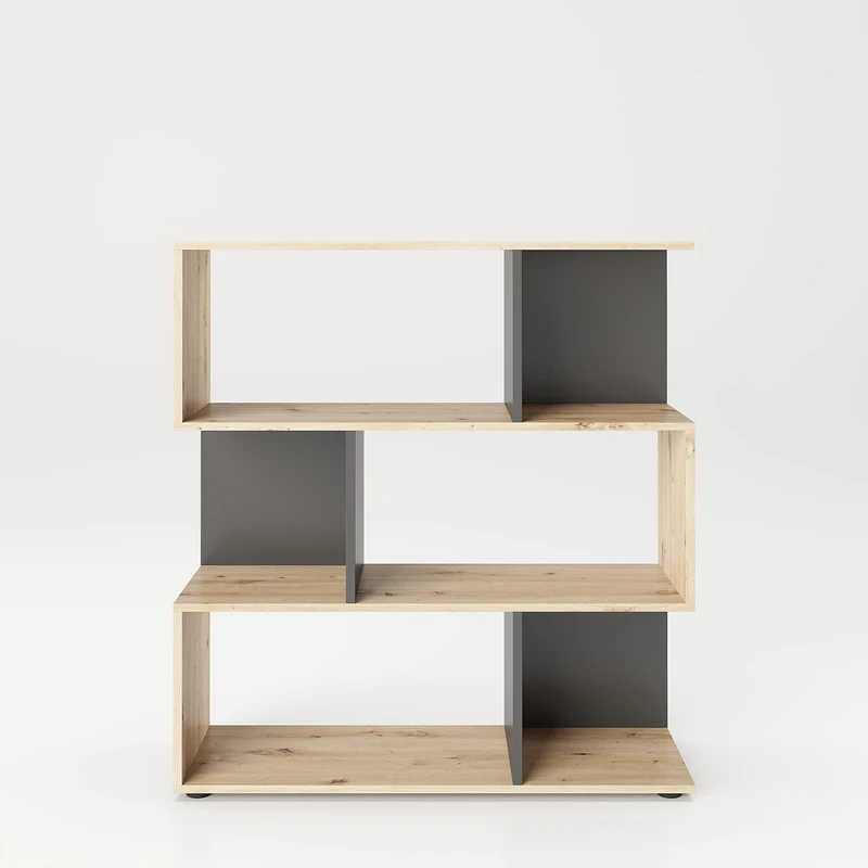 Phoenix Safe Company SHELFY 6 Tier Shelving Unit Artisan Oak with Grey - Image 1