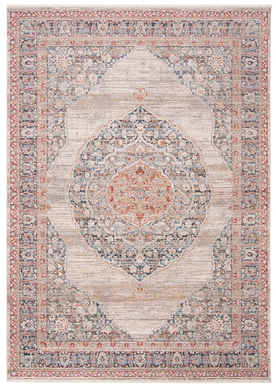 Safavieh Contemporary Classic Indoor Woven Rectangle Area Rug, Kenitra Collection, KRA678, in Grey/Blue, 91 X 152 cm for Living Room, Bedroom or Any Indoor Space