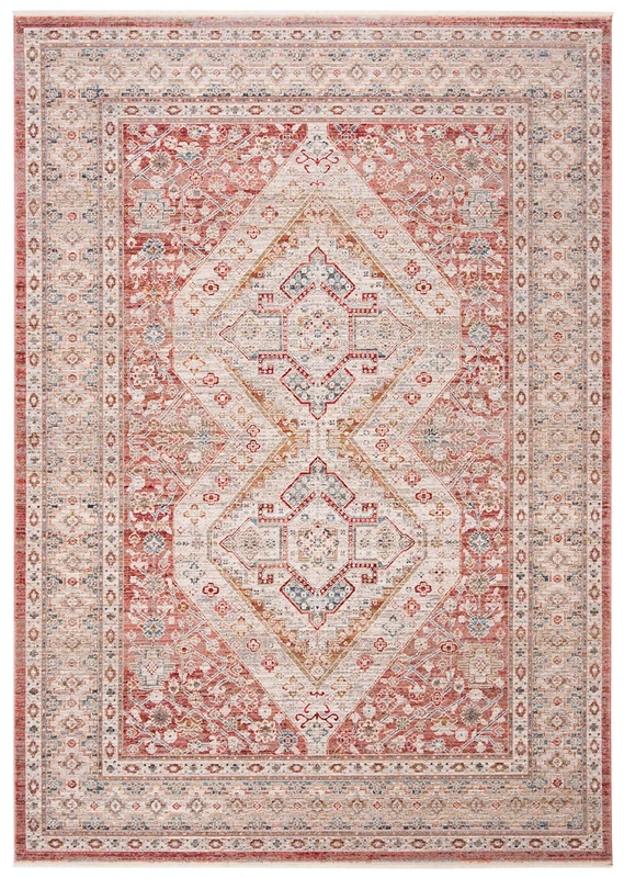 Safavieh Contemporary Classic Indoor Woven Rectangle Area Rug, Kenitra Collection, KRA692, in Pink/Grey, 91 X 152 cm for Living Room, Bedroom or Any Indoor Space