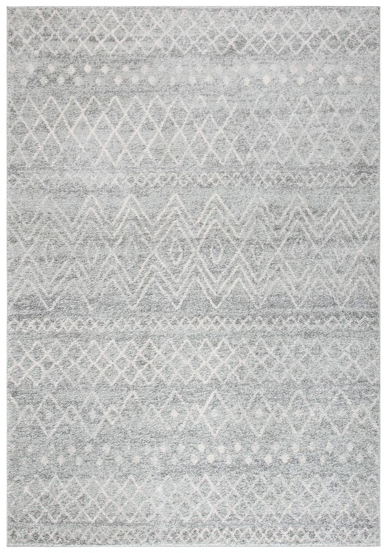 Safavieh Modern Chic Rug for Living Room, Dining Room, Bedroom - Madison Collection, Short Pile, in Silver and Ivory, 61 X 91 cm
