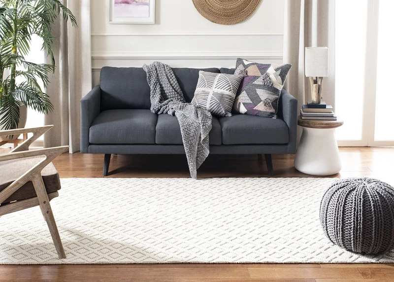 Safavieh Boho Chic Indoor Woven Accent Area Rug, Tulum Collection, TUL229, in Ivory/Grey, 61 X 91 cm for Living Room, Bedroom or Any Indoor Space
