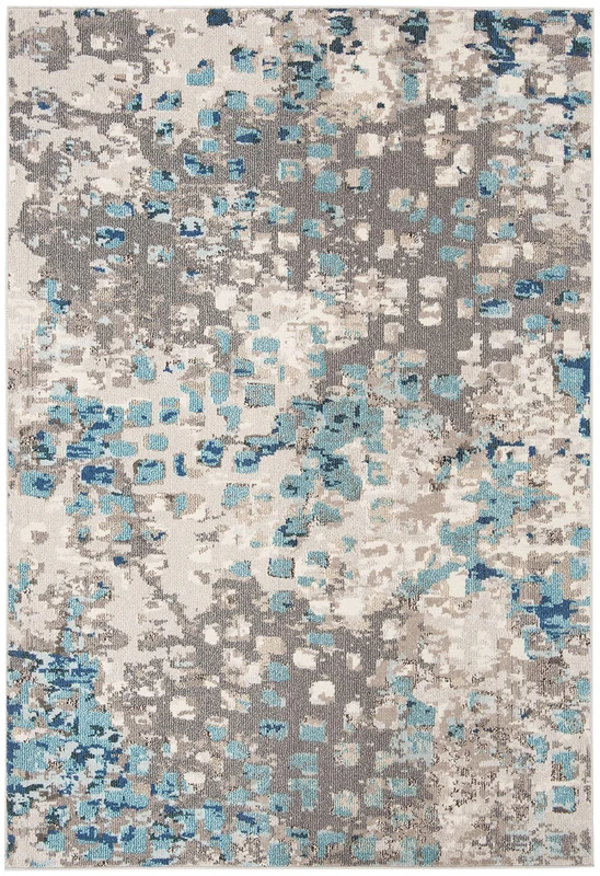 Safavieh Modern Chic Indoor Woven Accent Area Rug, Madison Collection, MAD425, in Grey/Blue, 61 X 91 cm for Living Room, Bedroom or Any Indoor Space