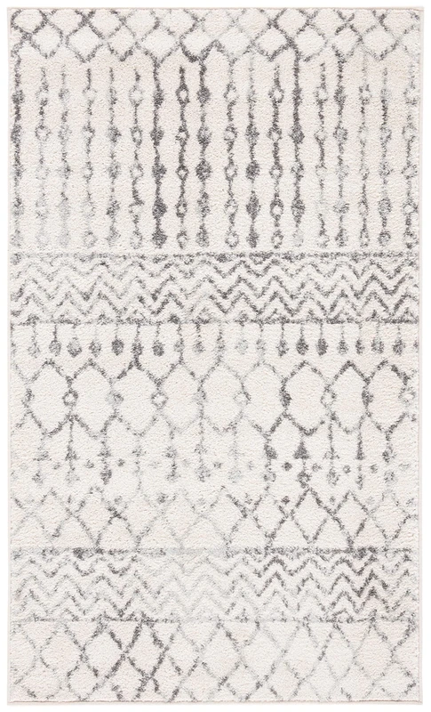 Safavieh Boho Chic Indoor Woven Accent Area Rug, Tulum Collection, TUL270, in Ivory/Grey, 61 X 91 cm for Living Room, Bedroom or Any Indoor Space