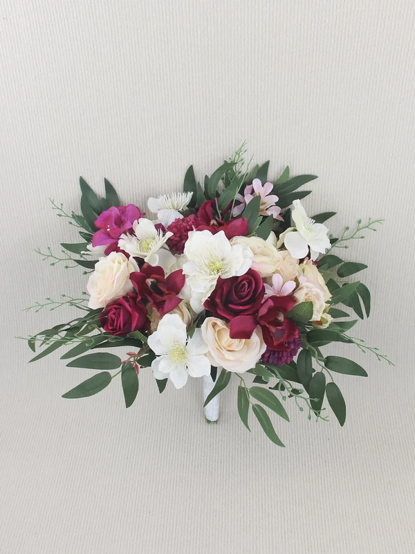 Rinlong MarsalaRed-1, bridal bouquet*1, marsala red
