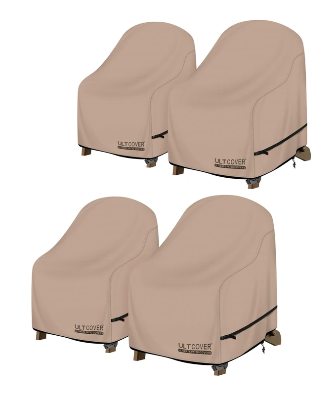 ULTCOVER Waterproof Patio Adirondack Chair Cover 4 Pack for Outdoor Chair Size Upto 32L x 35W x 36H inch