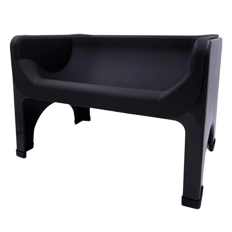 Fluff Trough XL Set Elevated Dog Bowl Feeder for Healthy Posture & Digestion, Minimizes Neck Strain, Ideal for Flat-Faced Pets, Vet Recommended, Dishwasher Safe (Black)