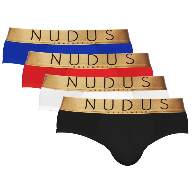 NUDUS Bamboo Rayon Underwear for Men - 4 Pack Premium Men's Double Pouch Underwear - Sexy Mens Underwear Gift Set, Briefs-b, M