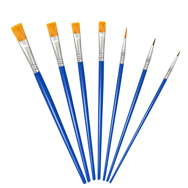 OWill 7PCS Paint Brush Set for Watercolor, Oil, Acrylic, Rock, Face & Body Painting & Crafts