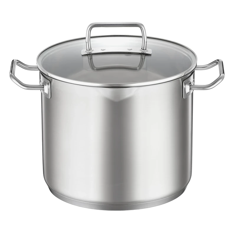 RÖSLE EXPERTISO Vegetable and Soup Pot, Universal Pot Made of 18/10 Stainless Steel, 24 cm, Glass Lid, Inner Scale, Suitable for Induction Cookers, Dishwasher Safe