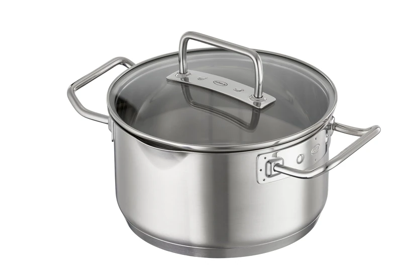 RÖSLE Expertiso Saucepan, high-Quality Universal Pot Made of 18/10 Stainless Steel, 16 cm, Glass lid, Scale Inside, Suitable for Induction cookers, Dishwasher Safe