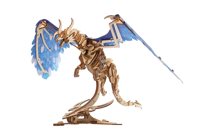 UGEARS Windstorm Dragon 3D Puzzle - Mechanical 3D Wooden Puzzles for Adults - Moving Wings Build a Dragon Model Kits - Self-Assembly DIY Crafts For Adults Wood Building Gifts for Christmas
