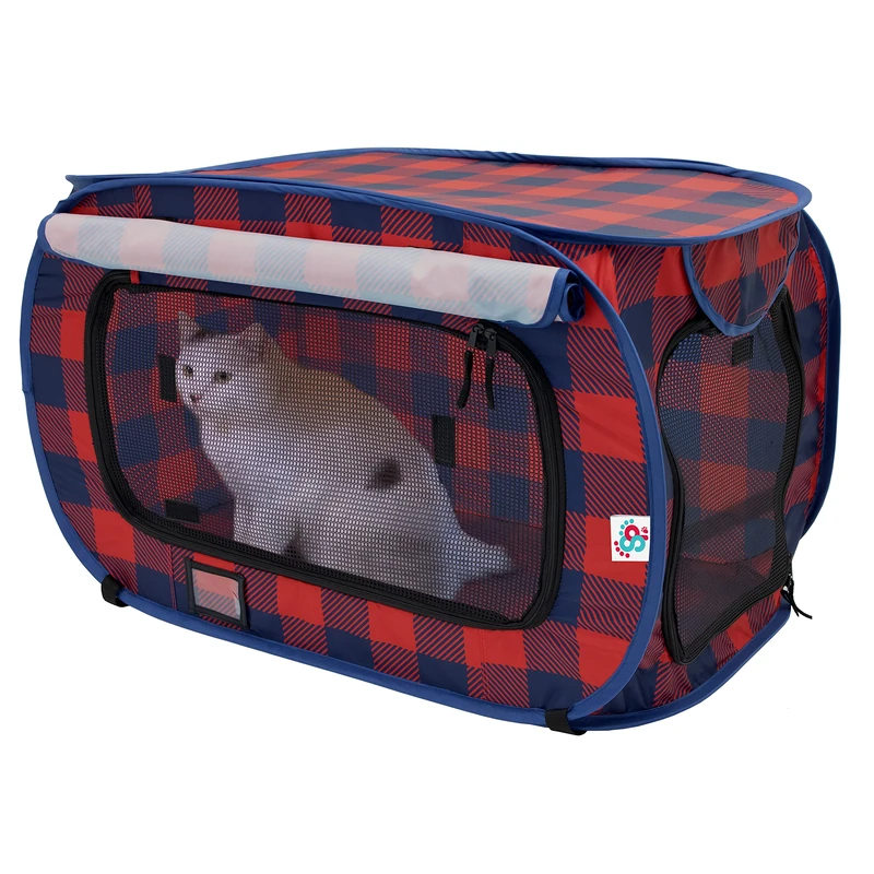 SPORT PET Large Pop Open Kennel - Portable Pet Bed for Cats & Dogs