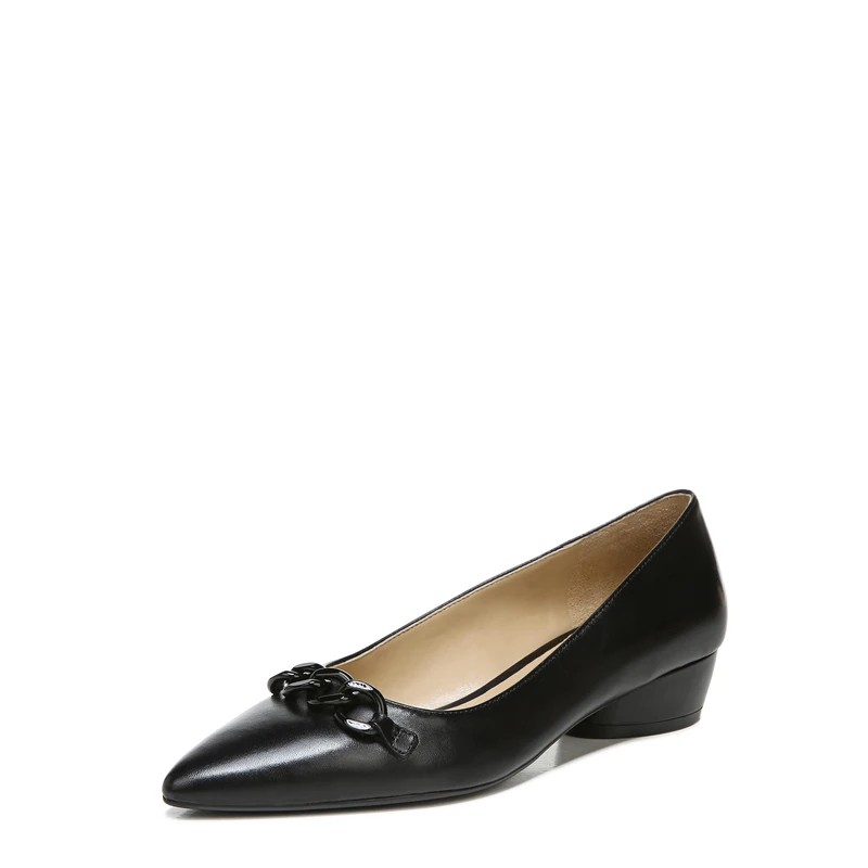 Naturalizer Women's Ballet Flat Becca Walking Shoes for All-Day Comfort Black Leather Medium Fit UK 6