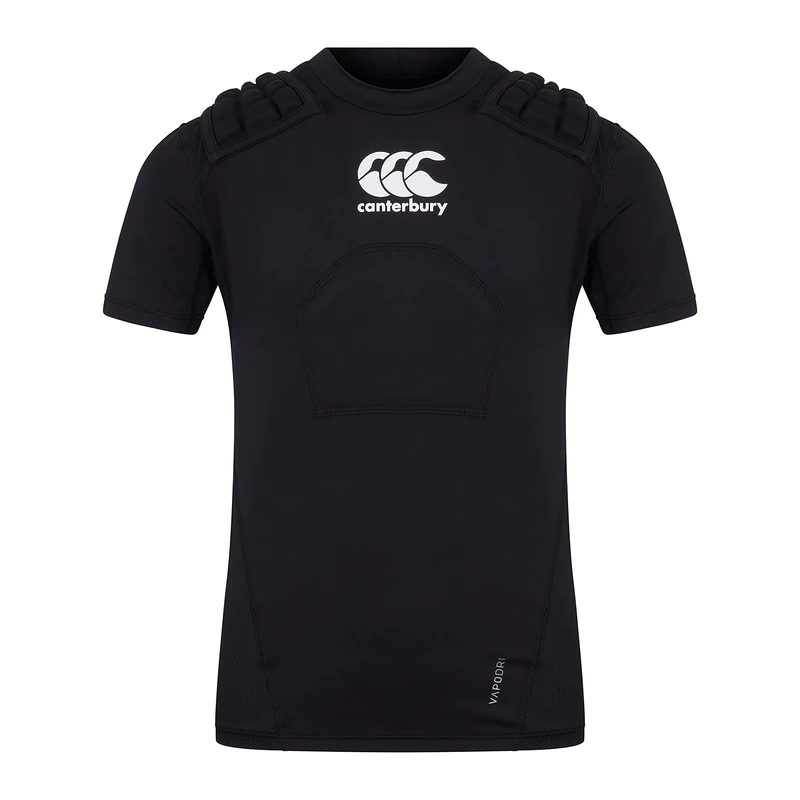 Canterbury Junior Pro Protection Rugby Vest - Black/White/Silver