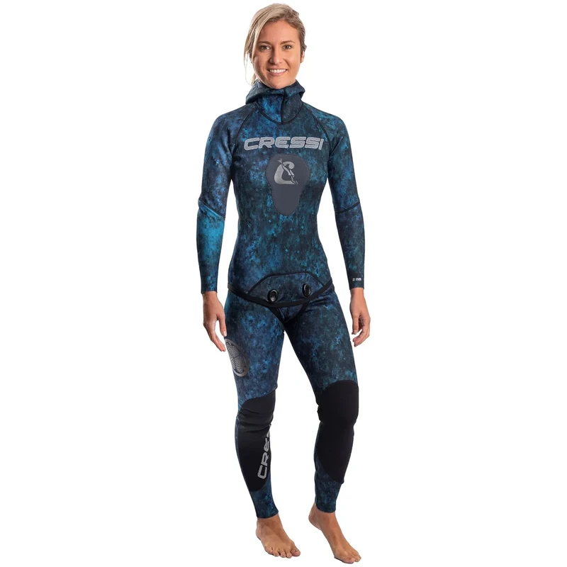 Cressi unisex adult Two-Piece 2 pieces Spearfishing Wetsuits, Camo Blue, Large US
