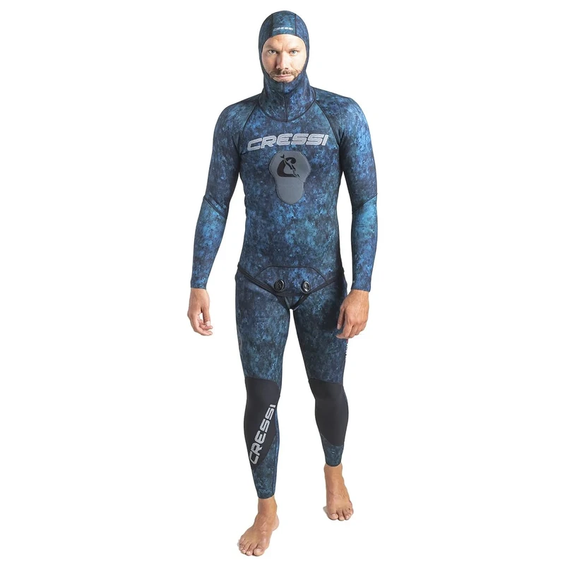 Cressi mens Two-Piece 2 pieces Spearfishing Wetsuits, Camo Blue, XX-Large