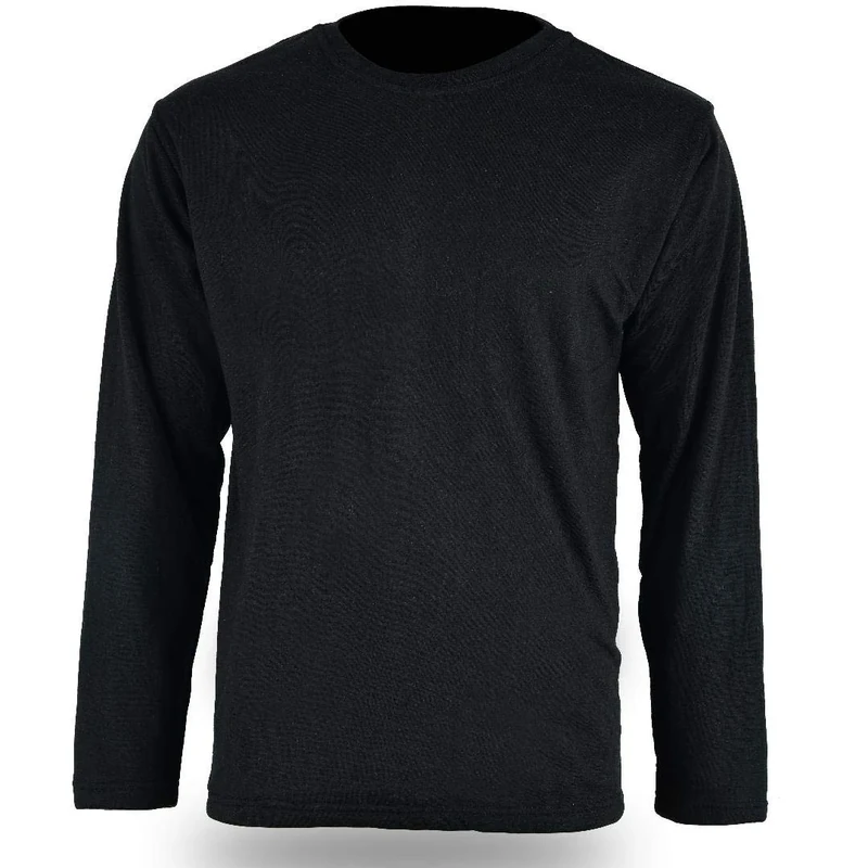 Bikers Gear Australia Mens Kevlar Lined Motorcycle Protective Long Sleeve T Shirt, Black, XXL EU