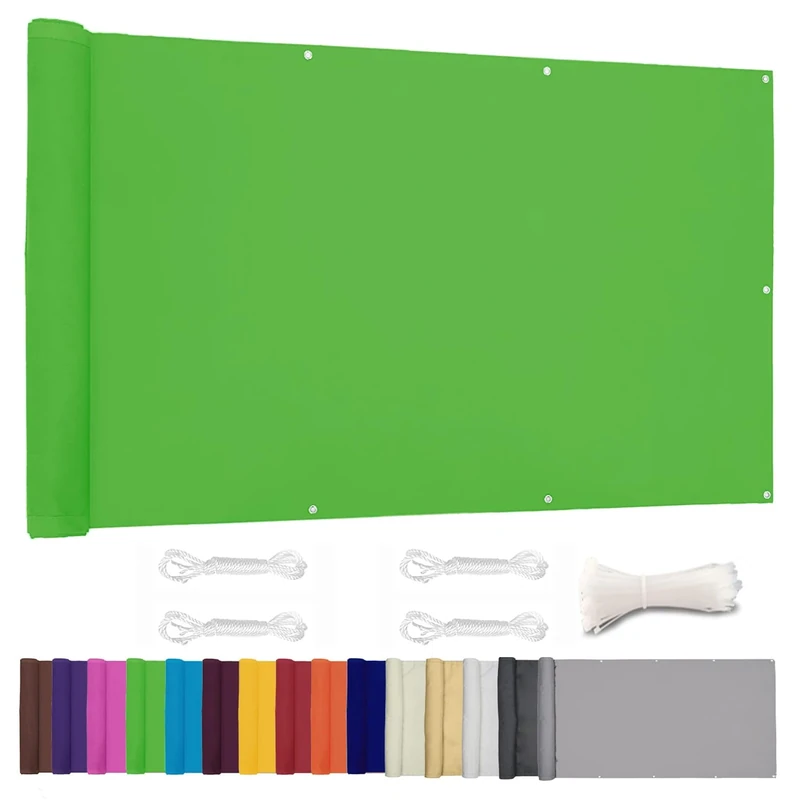 Lingle888 Balcony Privacy Screen for Backyard Deck Patio Balcony Fence Porch Sun Shade PVC UV Protection Sun Wind 8 Days Delivered 14 Colors 20 Sizes 420D(Green,1.2x8m)