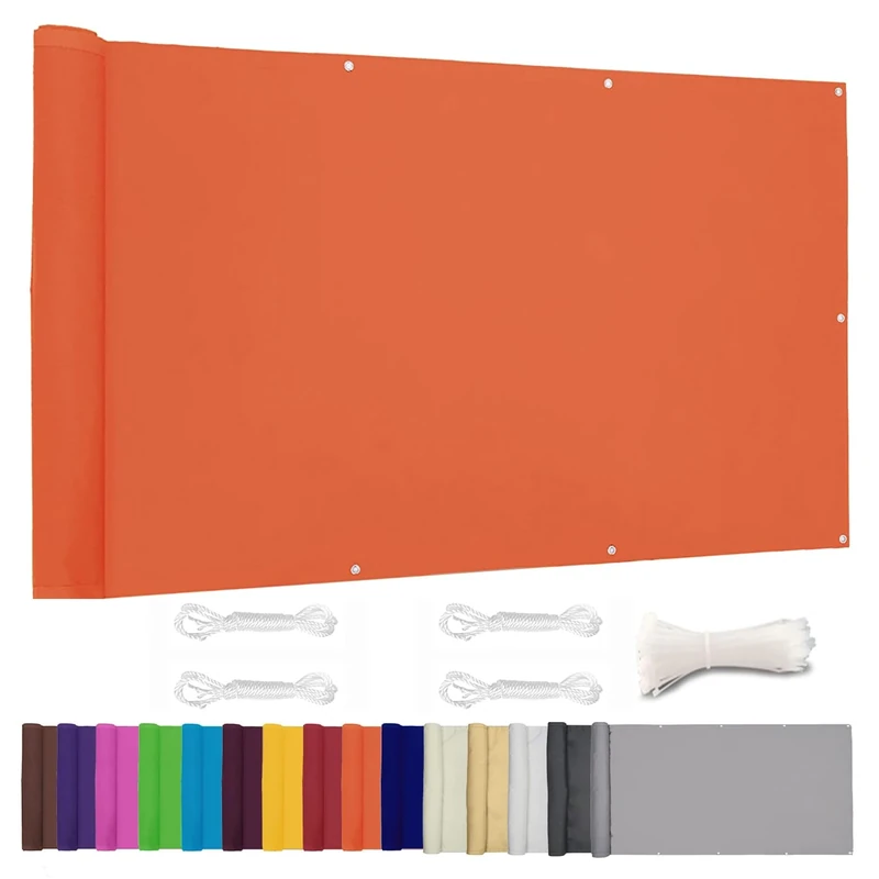 Lingle888 Balcony Privacy Screen for Backyard Deck Patio Balcony Fence Porch Sun Shade PVC UV Protection Sun Wind 8 Days Delivered 14 Colors 20 Sizes 420D(Orange,1.2x8m)