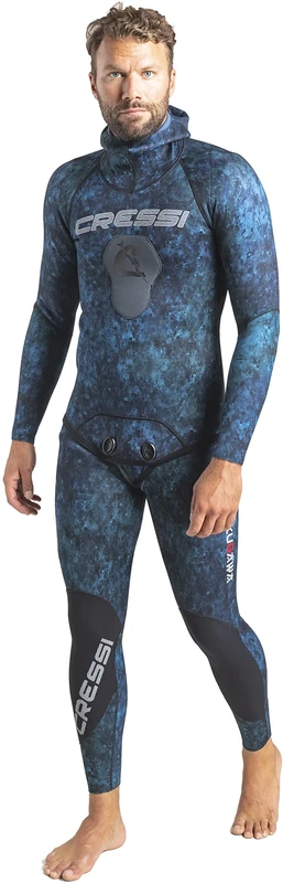 Cressi mens Two-Piece 2 pieces Spearfishing Wetsuits, Camo Blue, X-Large US