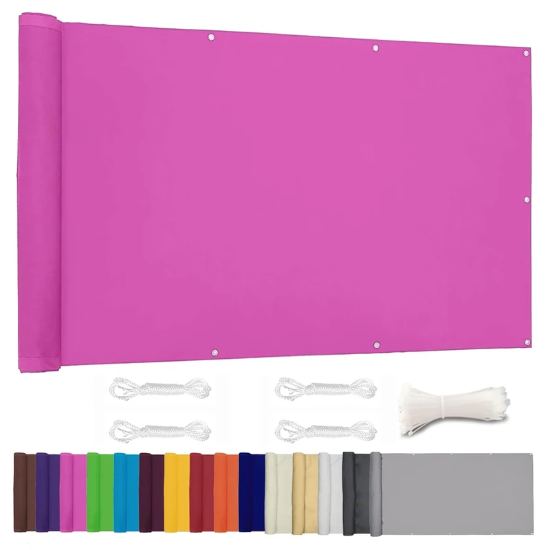 Lingle888 Privacy Screen for Backyard Deck Patio Balcony Fence Porch Sun Shade PVC UV Protection Sun Wind 8 Days Delivered 14 Colors 20 Sizes 420D(Rose red,1.2x8m)