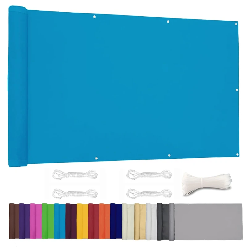 Lingle888 Balcony Privacy Screen for Backyard Deck Patio Balcony Fence Porch Sun Shade PVC UV Protection Sun Wind 8 Days Delivered 14 Colors 20 Sizes 420D(Blue,1.2x8m)