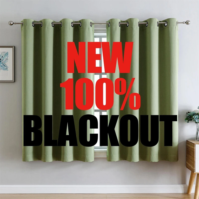 G2000 100% Blackout Curtains for Bedroom Living Room 63 Inch Length Sage Green Room Darkening Window Grommet Thermal Lined Insulated Light Blocking Noise Reducing 2 Panels