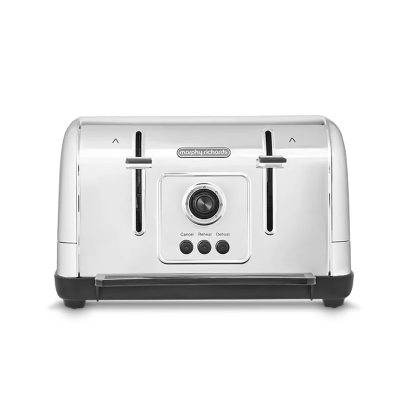 Morphy Richards Venture Brushed 4 Slice Toaster - Brushed Stainless Steel - Defrost Setting - High Lift Feature - 240130 - Image 1