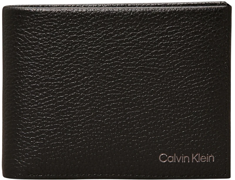 Calvin Klein Men Wallet Warmth Bifold 5 CC W/Coin Large, Black (Ck Black), One Size