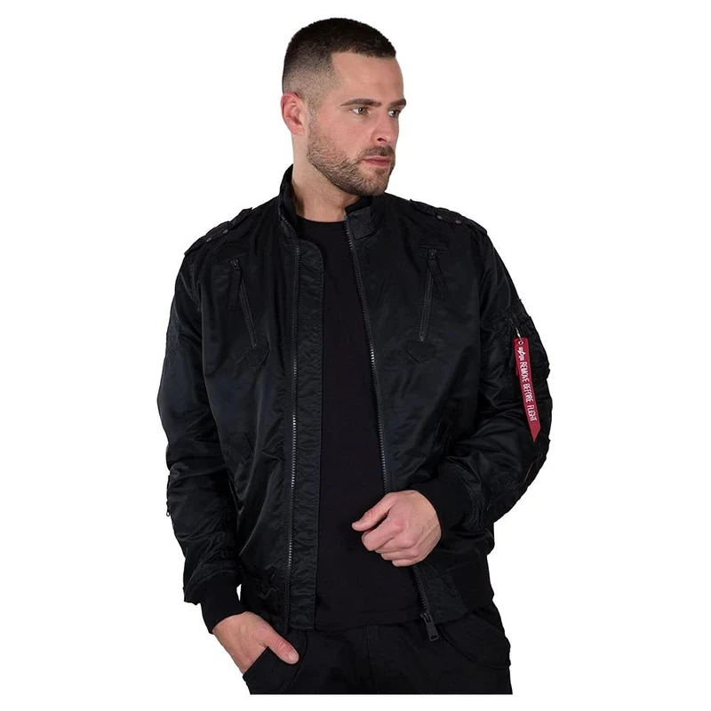ALPHA INDUSTRIES Men's Falcon II Jacket, All Black, M