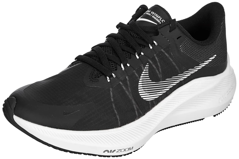Nike Women's Winflo 8 Running, Black White Dk Smoke Grey Lt Smoke, UK 3.5