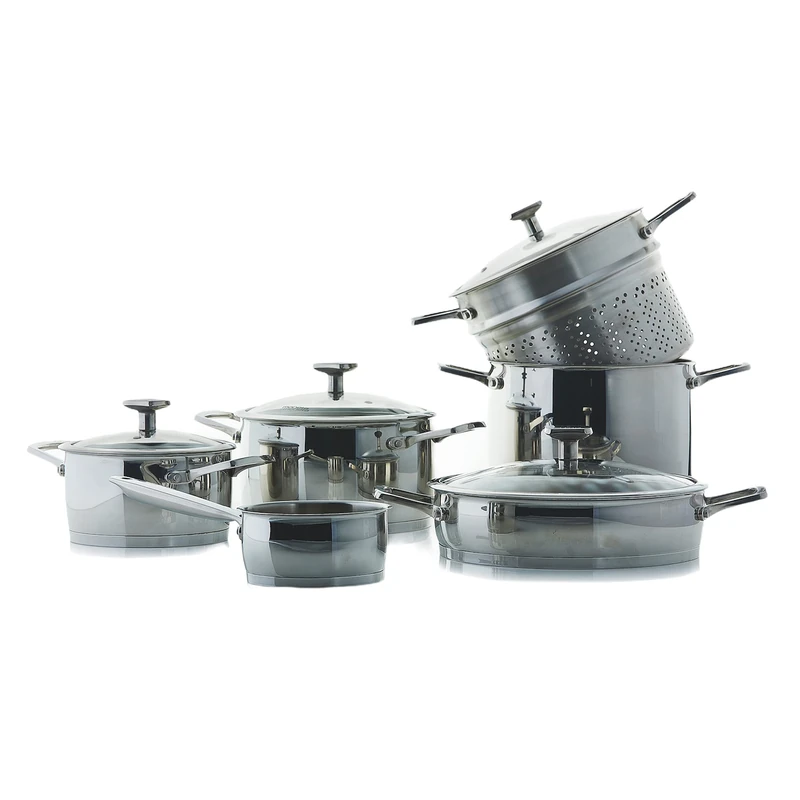 Moneta Agreement Battery of 10 Pieces in Stainless Steel for Each hob