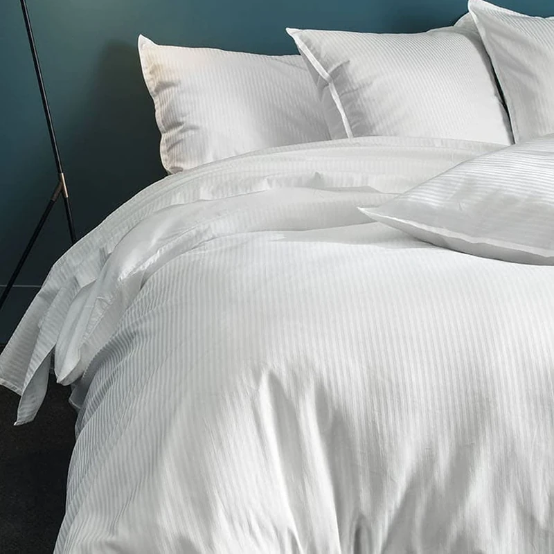 Grand Hotel Plain Cotton Satin Duvet Cover Set, 240cm x 220cm, White