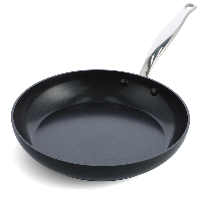 Greenpan Barcelona Hard Anodized Healthy Ceramic Nonstick 32 cm Frying Pan Skillet, PFAS Free, Stainles Steel Handle, Extra Strong Scratch Resistant, Induction, Oven Safe, Black
