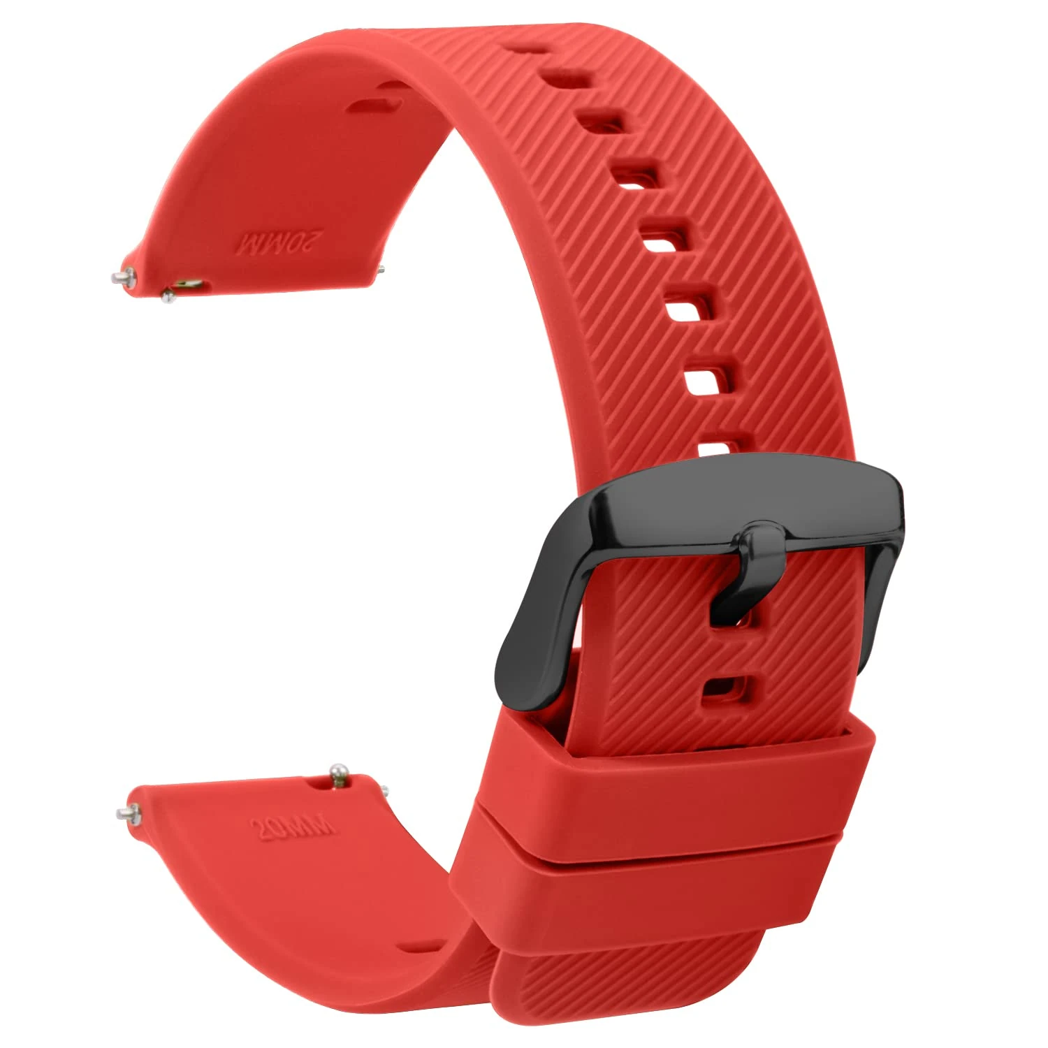 TStrap Silicone Watch Straps 22mm - Quick Release Watch Bands Soft Rubber Red - Waterproof Military Watch Strap for Men Women - for Smartwatches Straps Replacement