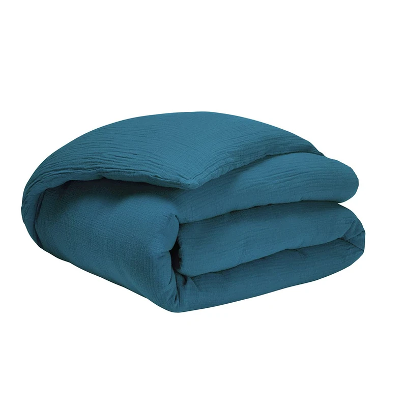 Plain Washed Cotton Gauze Duvet Cover Set, Tendresse - Image 1
