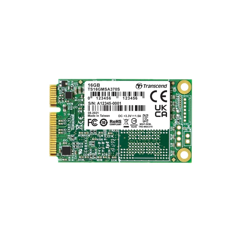 Transcend MSA370S 16GB SATA III 6Gb/s SSD, Read/Write up to 140/30 mb/s with MLC Flash and with DRAM Cache TS16GMSA370S