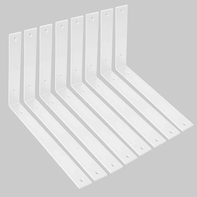 Shelf Brackets 12 Inch L Brackets for Shelves Heavy Duty White Wall Brackets for Shelves 5mm Thick Metal Bracket Support for Shelf with Screws