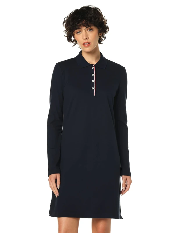 Tommy Hilfiger Regular GBL STP Polo Dress LS - Image 1