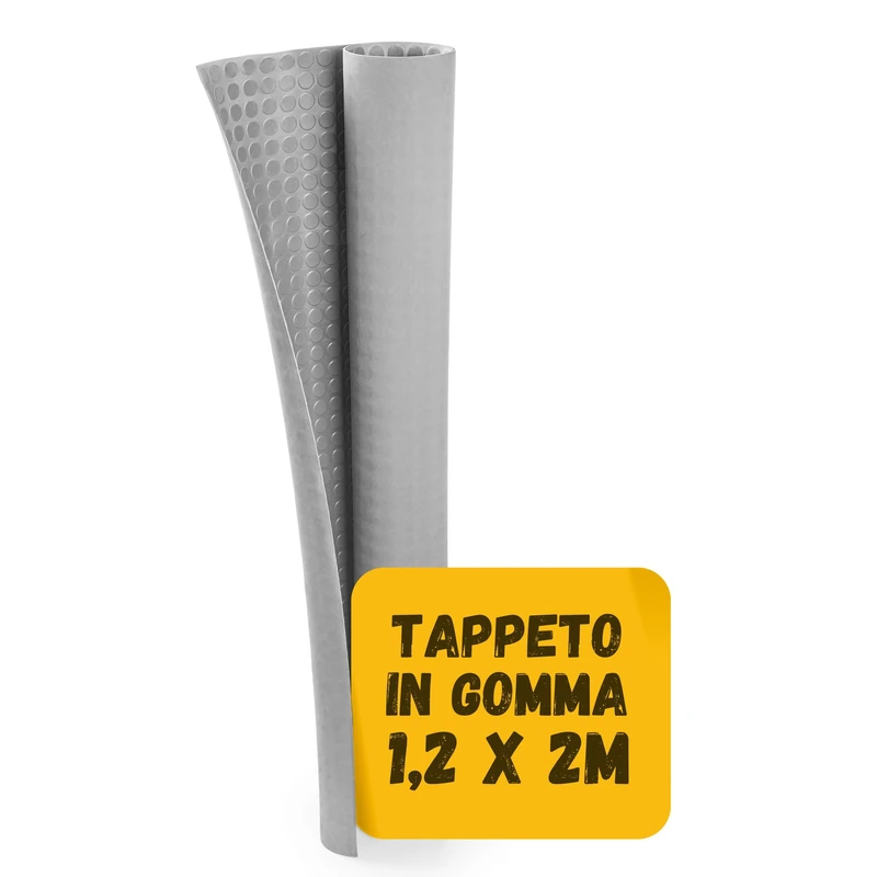 JIMMY GUM - Non-Slip Rubber Mat Bubbles Grey 1.2 x 2 m - Multi-Purpose Non-Slip Rubber Floor Mat for Work Table and Floor - Image 1