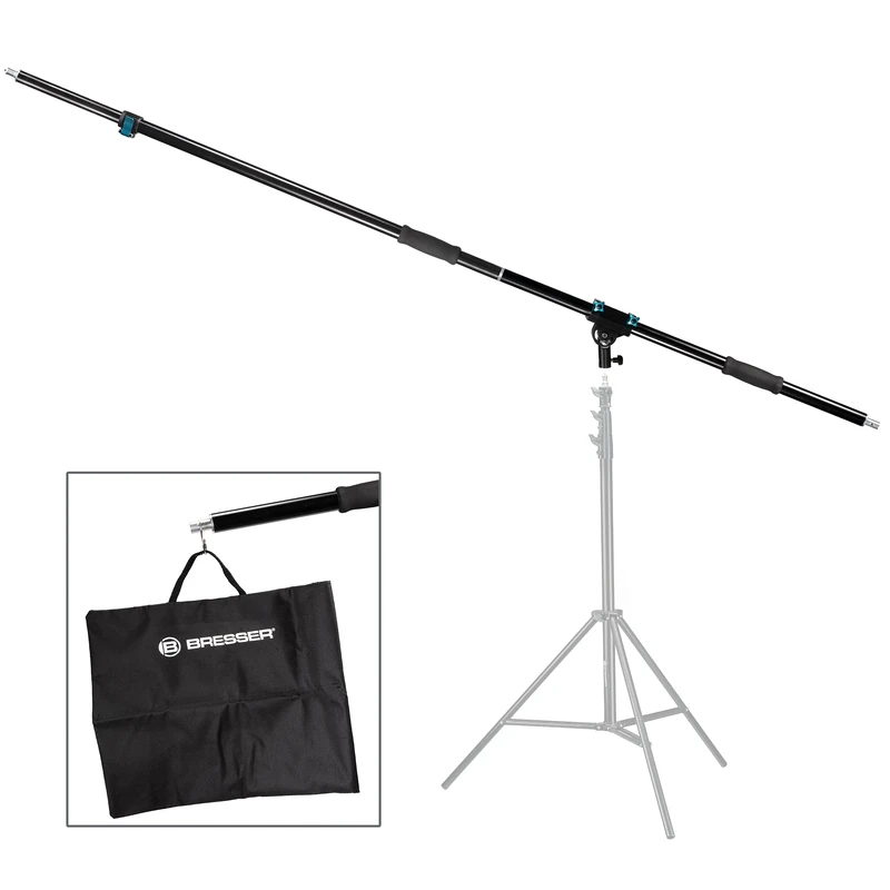 Bresser F004395 Photostudio Boom Arm 110-116BM with 3 Sections and Padded Handles Black
