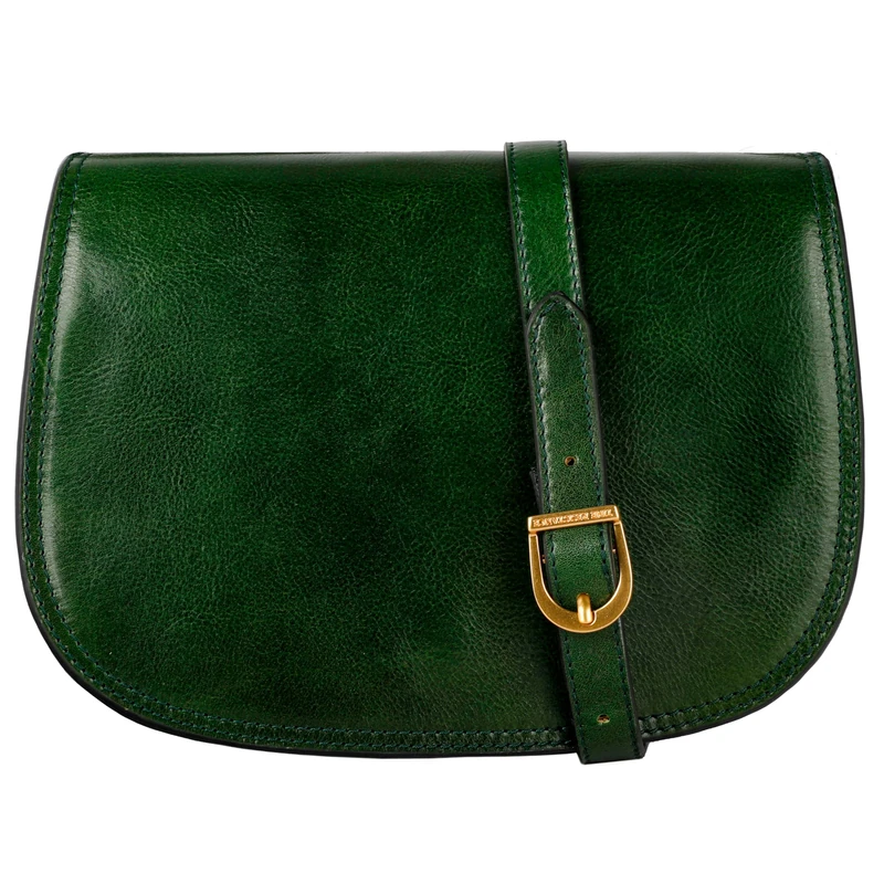 Time Resistance Italian Full-Grain Leather Cross Body Bag