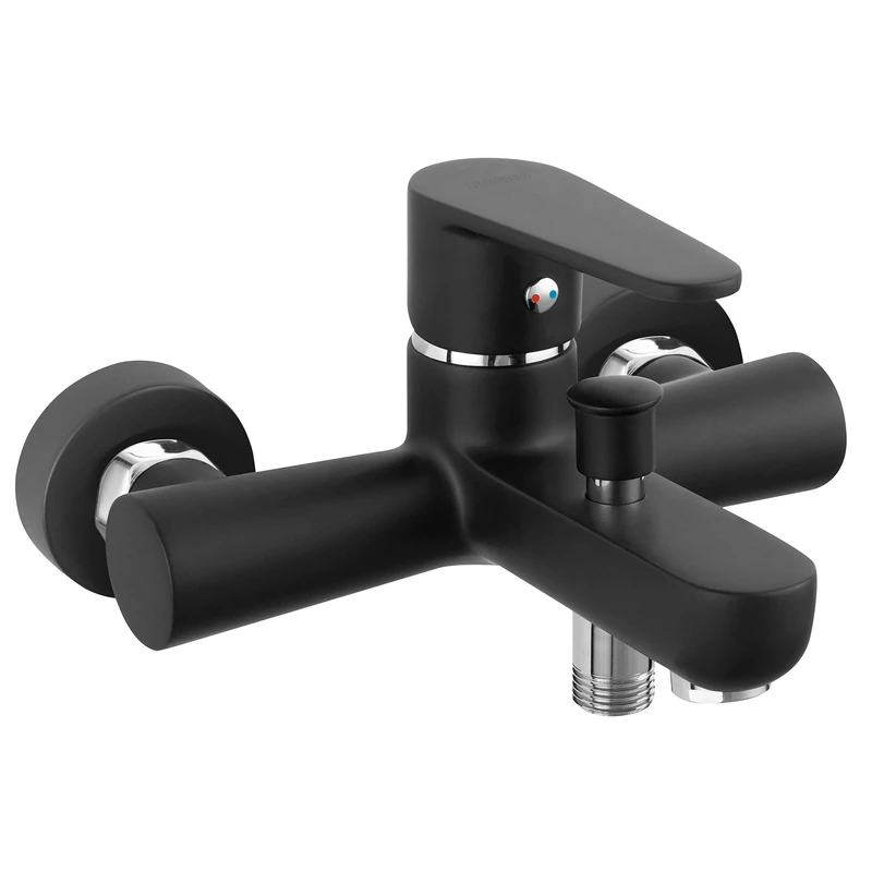 ALGEO Black Wall-Mounted Bath Mixer Tap