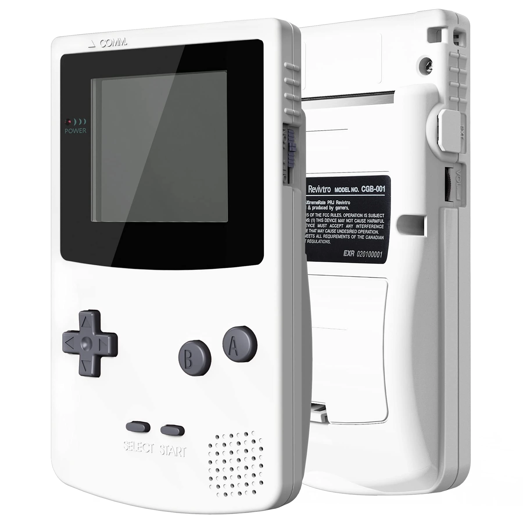 Upgraded eXtremeRate White Replacement Shell Full Housing Cover with Buttons for Gameboy Color – Fit for GBC OSD IPS & Regular IPS & Standard LCD