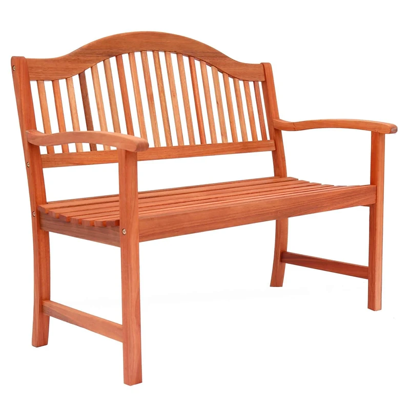 Azuma Wooden Bench Garden Seat Natural Hardwood Outdoor Furniture Traditional Rustic 2 Seat