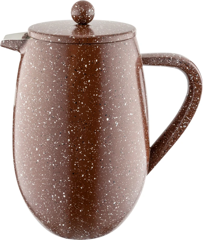 Café Olé BFD Granite Cafetière, 18/10 stainless steel double wall body and mesh filter, Red Granite effect finish, 1000ml (8 espresso cups or 4 mugs)
