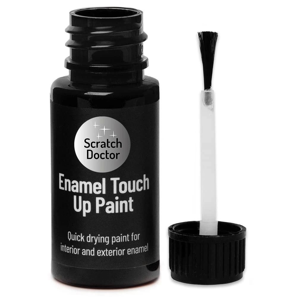 Scratch Doctor Enamel Touch Up Paint 15ml Easy and Quick Drying Suitable for Kitchen Appliances, Bathroom, Metal, Radiator, Fridge, Shower, Sink (Black)