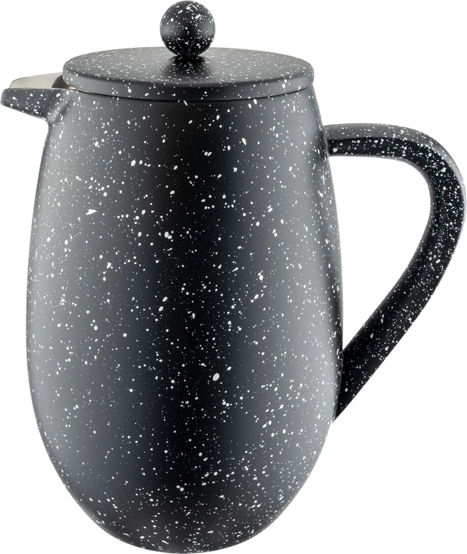 Café Olé BFD Granite Cafetière, 18/10 stainless steel double wall body and mesh filter, Black Granite effect finish, 1000ml (8 espresso cups or 4 mugs)